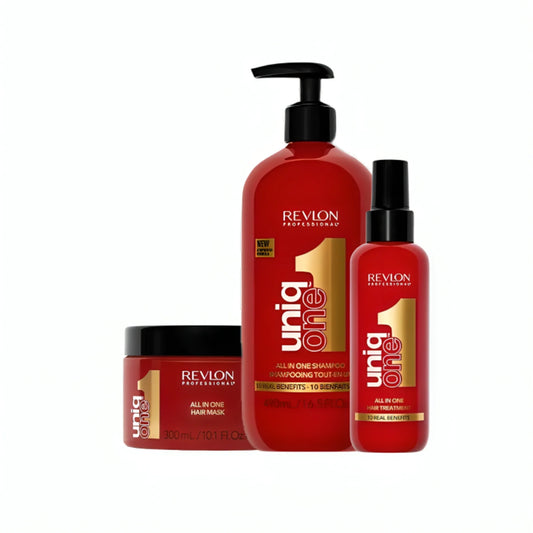 UniqONE™ Shampoo 490ml + UniqONE™ Mask 300ml + Leave-In Treatment 150ml - 3 in 1 Pack