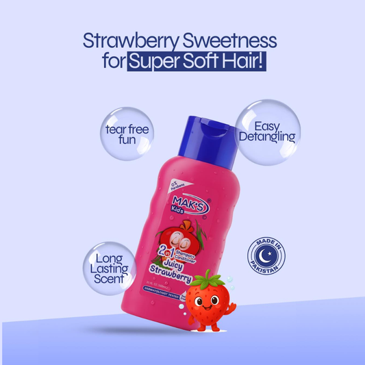 MAK’S Kids 2in1 Shampoo + Cond Juicy Strawberry 300ml