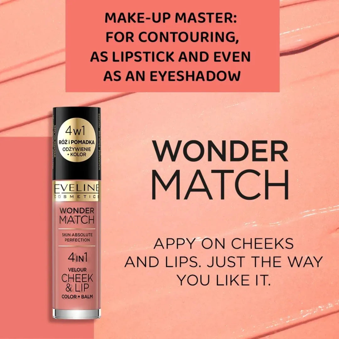 Eveline Wonder Match 4in1 Cheek & Lip Color Balm - 04