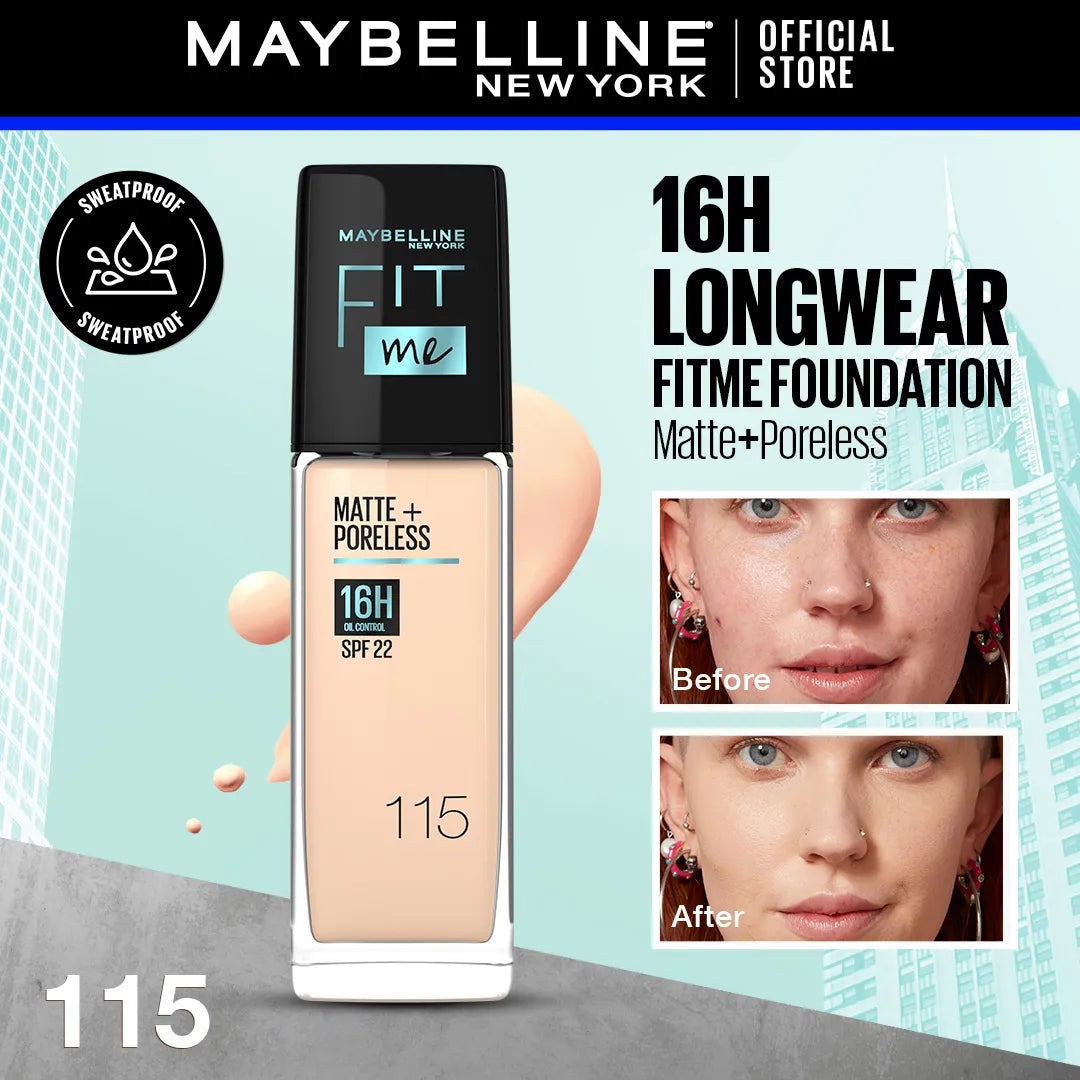 Maybelline Fit Me Matte & Poreless Liquid Foundation | Extra Coverage