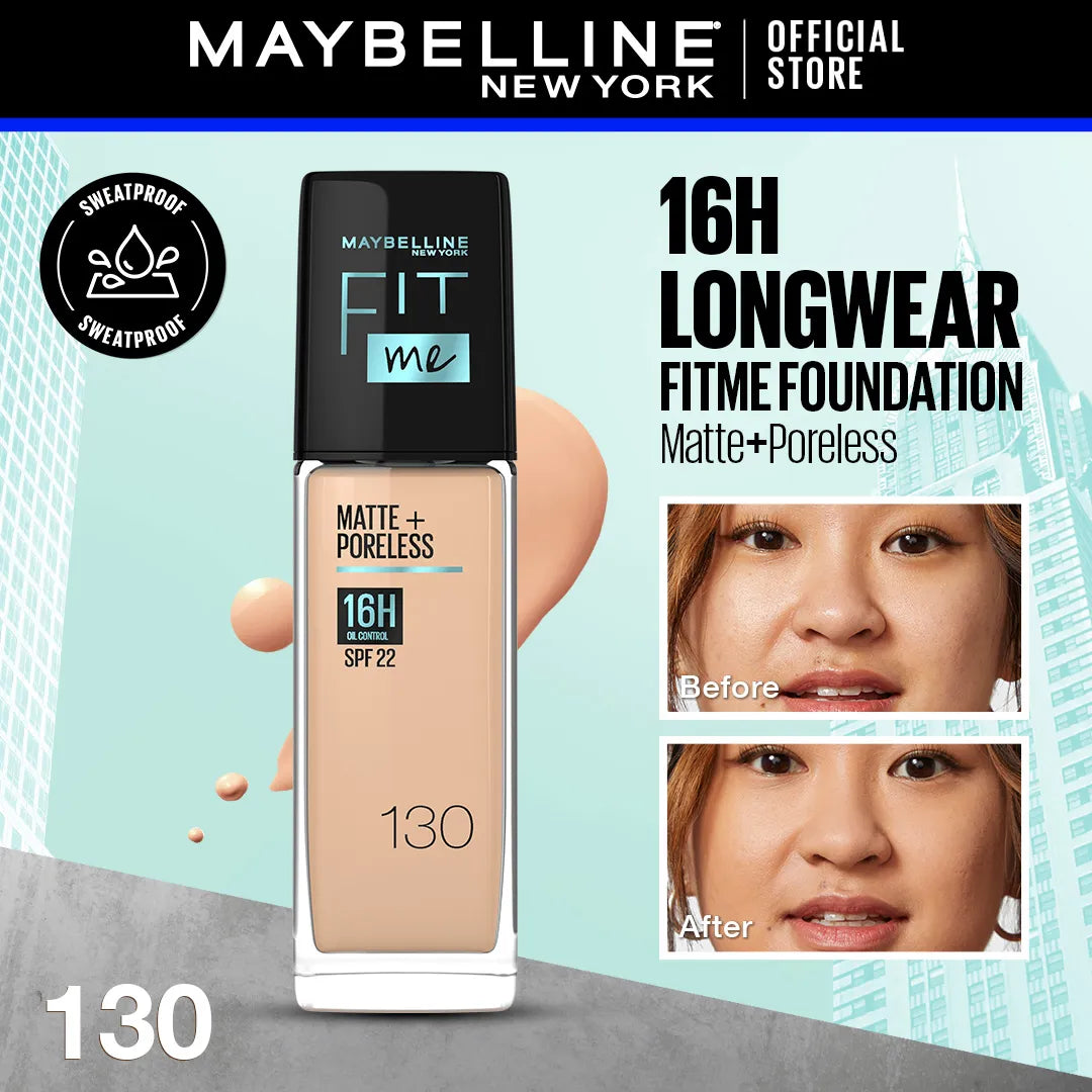 Maybelline Fit Me Matte & Poreless Liquid Foundation | Extra Coverage