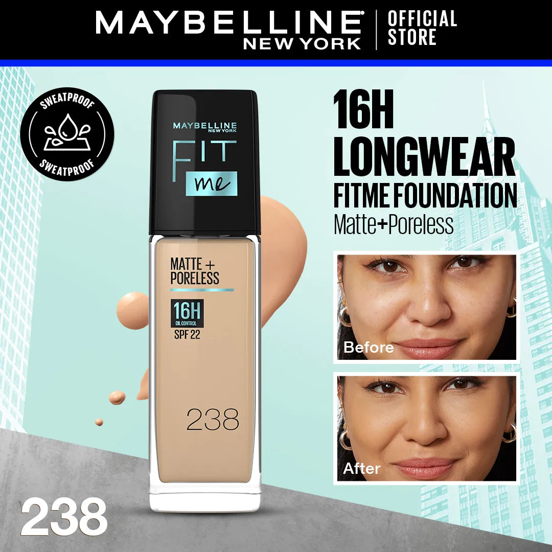 Maybelline Fit Me Matte & Poreless Liquid Foundation | Extra Coverage