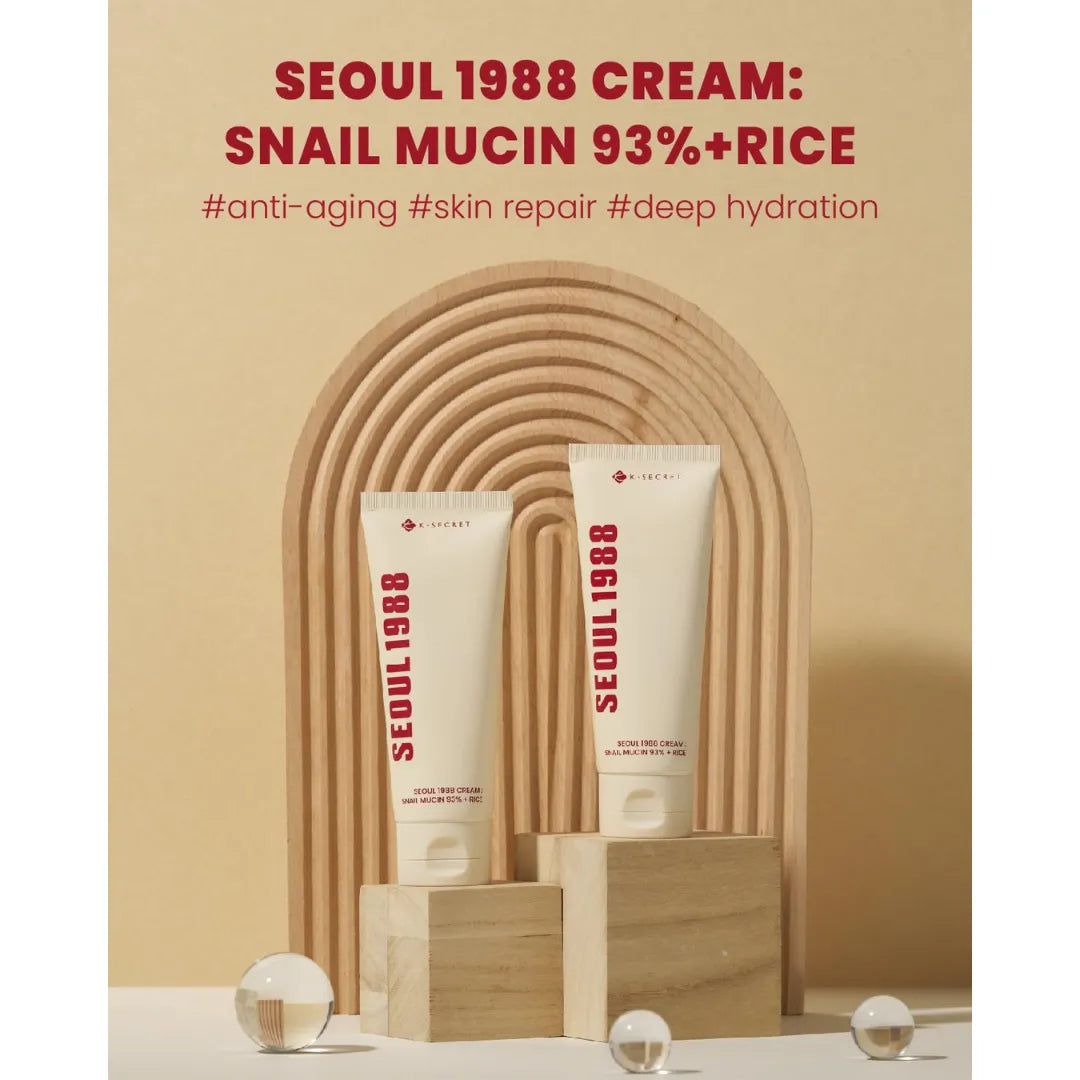 K-Secret SEOUL 1988 Cream Snail Mucin 93% + Rice - Benefits 2