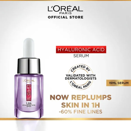 L'Oreal Serum with 1.5 % Hyaluronic Acid (15ml) for all Skin types