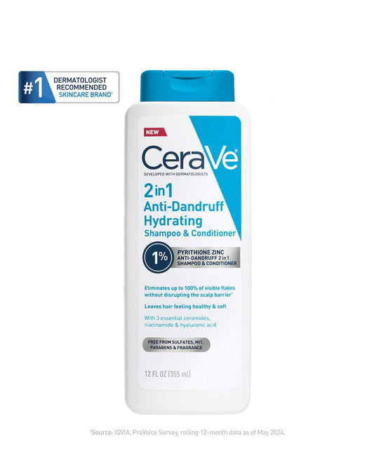 CeraVe 2-in-1 Anti-Dandruff Hydrating Shampoo and Conditioner - 355ml