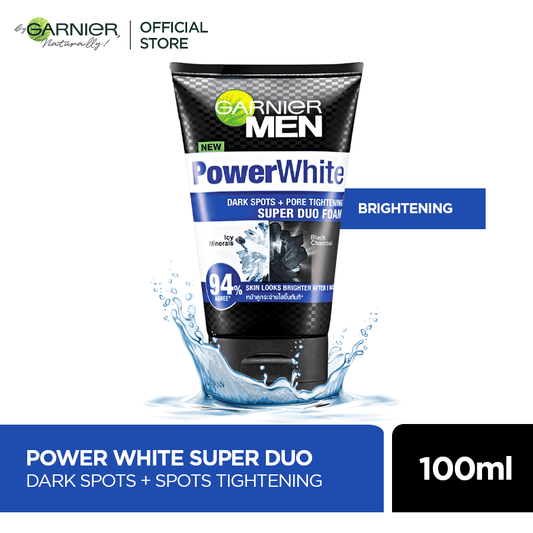 Garnier Men Power White Super Duo Foam - 100ml - Premium Personal Care from Garnier - Just Rs 934! Shop now at Cozmetica